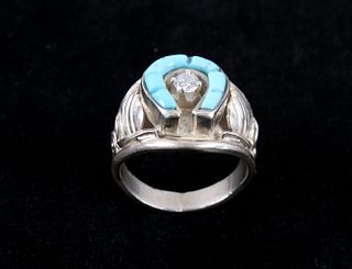 Navajo Sleeping Beauty Turquoise Sterling Ring