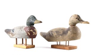 Mallard Drake & Hen Duck Decoys by Charley Finch