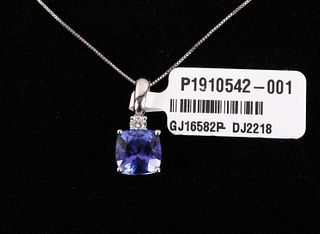 Tanzanite (2.95ct) & Diamond 14K Necklace Pendant
