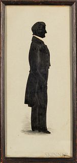 Full-length Silhouette Portrait of Thomas Goddard, probably Rhode Island, probably second quarter 19th century, in black pigment with g