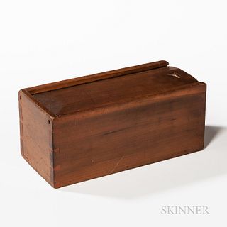 Shaker Slide-lid Candlebox, possibly Enfield, Connecticut, early 19th century, with chamfered sliding lid and dovetail-constructed box,
