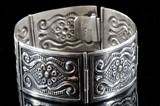 Stamped Sterling Silver Sectional Bracelet