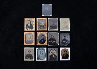 Collection of 13 Ambrotype Photos Circa 1850