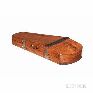 English Fruitwood Shipper Violin Case, approximate length of back 350 mm, ht. 4 1/2, wd. 24 1/2, dp. 9 3/8 in.Provenance: The collectio