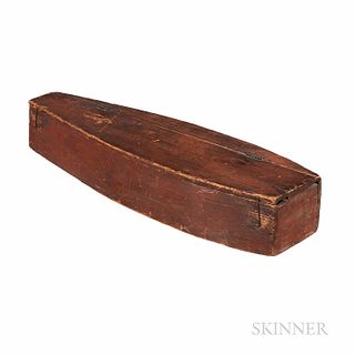 American Red-painted Violin Case, with violin, ht. 4 1/2, wd. 27, dp. 9 in.Provenance: The collection of Dr. Glenn P. Wood.