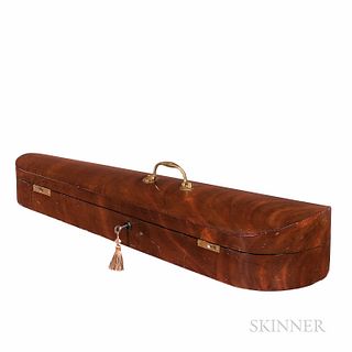 English Mahogany Dart Violin Case, Workshop of John Betts, the lock stamped with a crown device, approximate length of back 370 mm, ht.