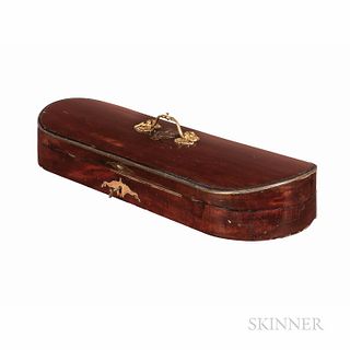 French Mahogany Double Violin Case, Possibly the Workshop of Jean-Baptiste Vuillaume, the brass-inlaid domed lid engraved Camilla Urso,