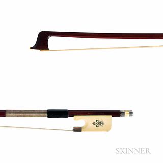 Silver-mounted Viola Bow, the octagonal stick stamped J.R. WEENE BOSTON, weight 71.5 grams.Provenance: The collection of Jerry Weene.