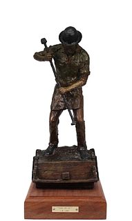 L.W. Lamb (American, 20th C.) Coal Miner Bronze
