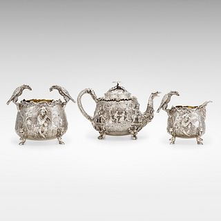 Edward Farrell, George IV and Victorian three-piece tea service