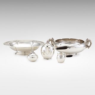 Gorham Manufacturing Company, collection of Jensen-style American silver