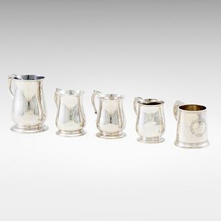 English, collection of five cups