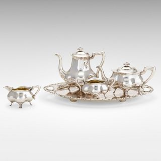 Wang Hing, four-piece tea and coffee service with tray