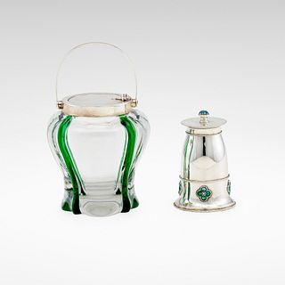 English, jam jar and pepper mill