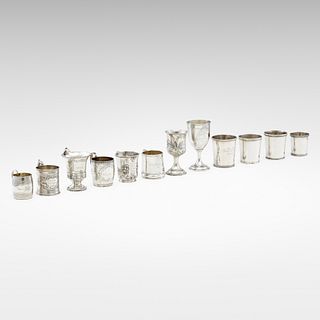 American and English, collection of twelve cups