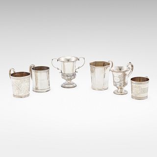 American, collection of six cups