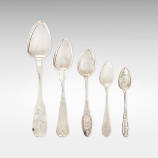 American, Large collection of spoons and ladles of Northeastern interest