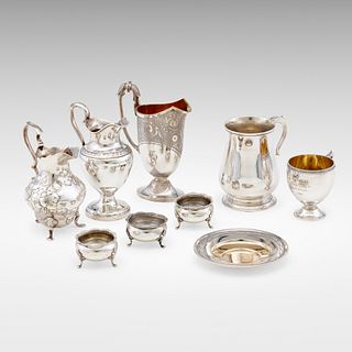 American, collection of nine tablewares