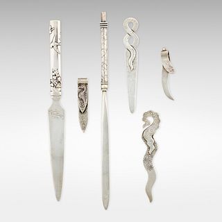 George W. Shiebler & Co., Aesthetic Movement letter openers, collection of six