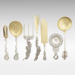George W. Shiebler & Co., collection of seven serving pieces
