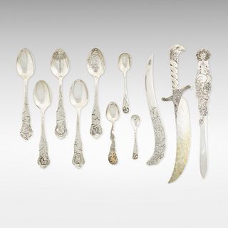 George W. Shiebler & Co., Medallion spoons, collection of eight