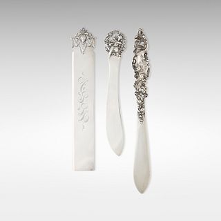 George W. Shiebler & Co., ruler and two paper knives