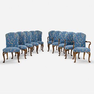 Continental, dining chairs, set of ten