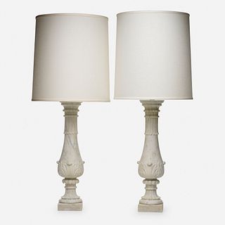 19th Century, baluster lamps, pair