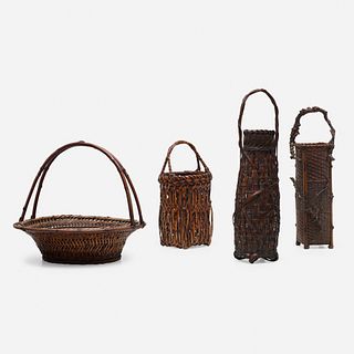 Japanese, baskets, collection of four