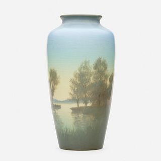 Carl Schmidt for Rookwood Pottery, Scenic Vellum vase