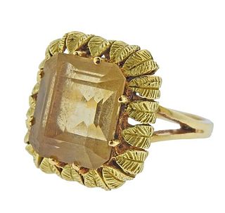 18K Gold Citrine Ring