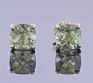 Tiffany &amp; Co Sparklers Silver Prasiolite  Stud Earrings