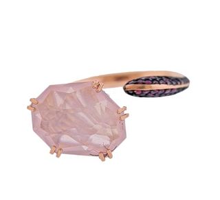 Didier Dubot 14K Gold Pink Sapphire Quartz Ring