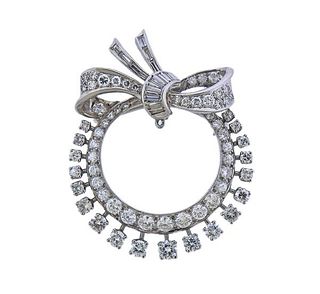 Platinum Diamond Brooch Pendant