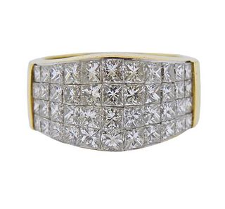 14k Gold Princess Cut Diamond Ring  