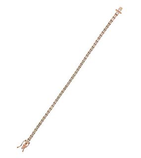 18K Rose  Gold Diamond Line Bracelet