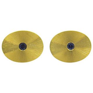 Tiffany &amp; Co Sapphire 14k Gold Cufflinks
