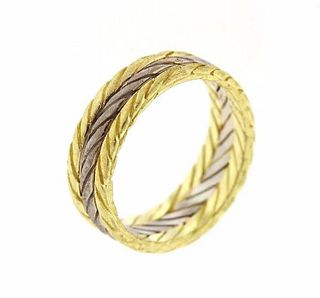 Buccellati Two Color Gold Braided Wedding Band Ring