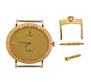 Rolex Cellini 18k Gold Diamond Watch 