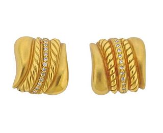 Seiden Gang 18K Gold Diamond Earrings