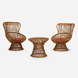 Franco Albini, Margherita chairs, pair and table