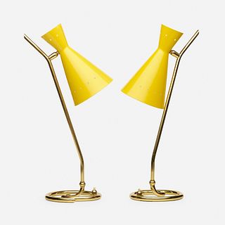 Italian, table lamps, pair