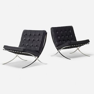 Ludwig Mies van der Rohe, Barcelona lounge chairs, pair