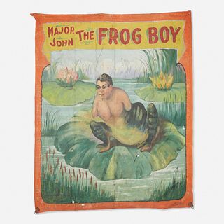 Fred G. Johnson, Major John the Frog Boy sideshow circus banner
