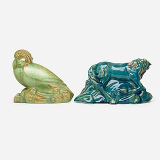 Cleveland School, animal figurines, set of two