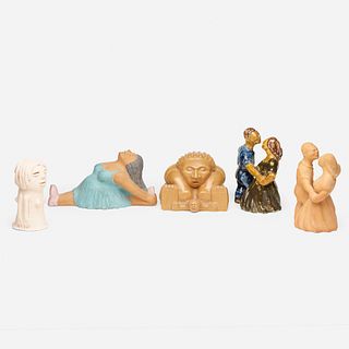 Edwin and Mary Scheier, figurines, collection of five