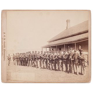 25th Infantry, Company A,  Grabill Oversize Photograph, Sturgis, Dakota Territory, circa 1887