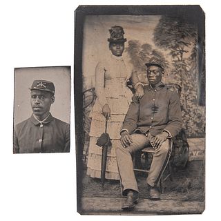 Ninth Cavalry Buffalo Soldiers, Lot of 2 Tintypes