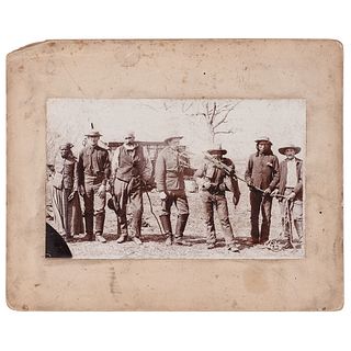 Scouts Capturing Boomers Large Format Photograph, Purcell, Oklahoma Territory, circa 1883-1885