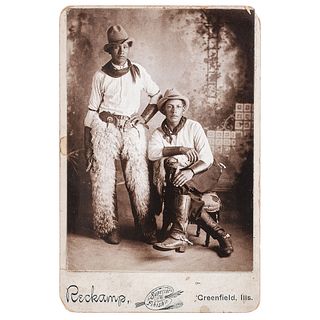 Cabinet Card of Two Cowboys in Chaps, circa 1900